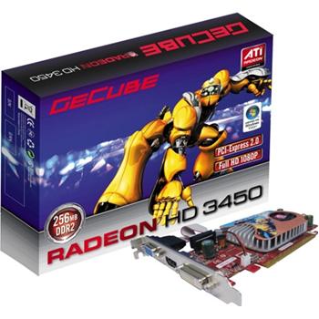 GeCube - GC-HD345PLS2-D3 - RADEON HD3450, 256MB DDR2, HDMI, DVI (Dual link, HDCP) / TVO(HDTV), CRT, Single Slot Fansink Edition