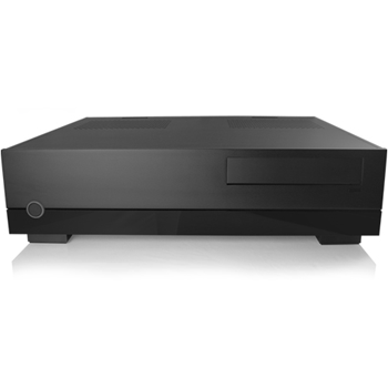 TF8-Black - Omaura - HTPC case - Black - mATX/iTX - Full ATX PSU (Not included) - 1x5.25 - 4x3.5 - 435x401x100mm (WxDxH) - Aluminum - Card reader, 2x USB, 1x Firewire/1394, Audio 3.5mm Input and Output - Optional Omaura OLED display kit, 100% Windows MCE compatible - Optional Omaura IR and remote kit, 100% Windows MCE compatible - 