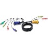Cable for KVM - PC Connector: HDB,PS/2 and Audio - Console Connector:3 in 1 SPHD (Keyboard/Mouse/Video) - Length:1.2m (Slim)
