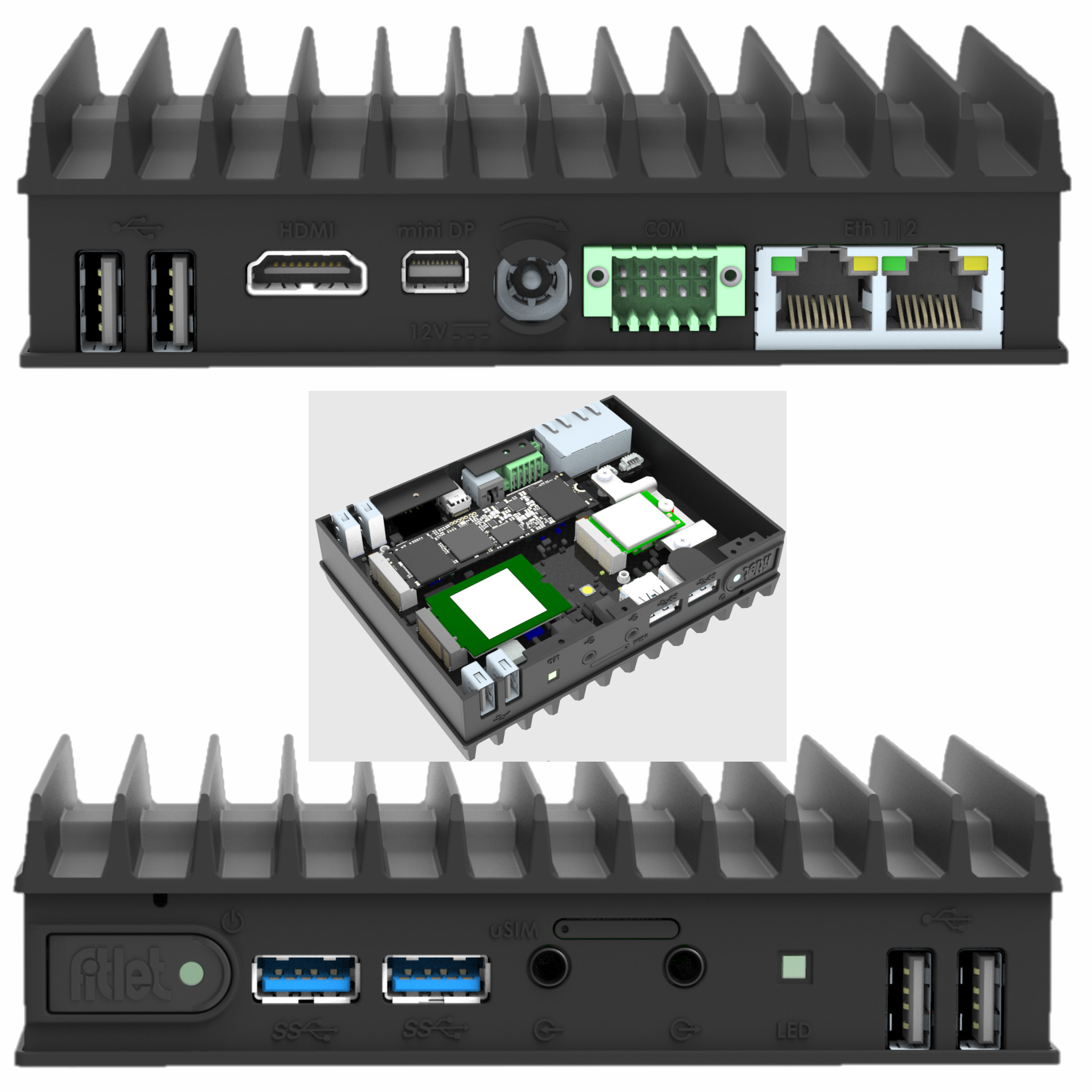 Compulab - FITLET3-CX6425-8-256-TPM - התמונה להמחשה בלבד