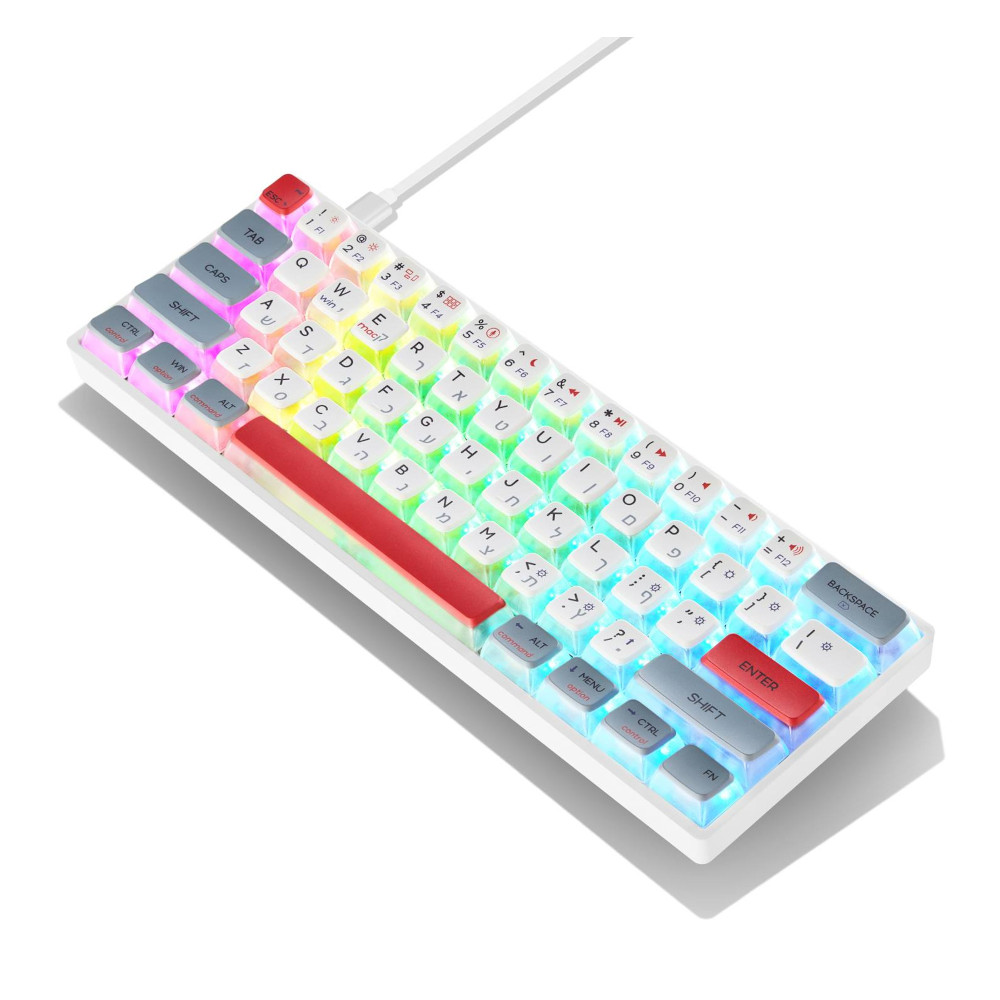 Skyloong - GK61-White-Gray-Pudding -   